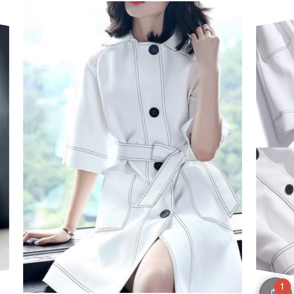 Statement Shift Casual White Midi Dress